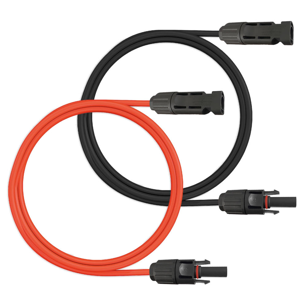 1m Solarkabel Verlängerungskabel rot + schwarz 6 mm² mit Solarsteckern Solar Kabel Stecker