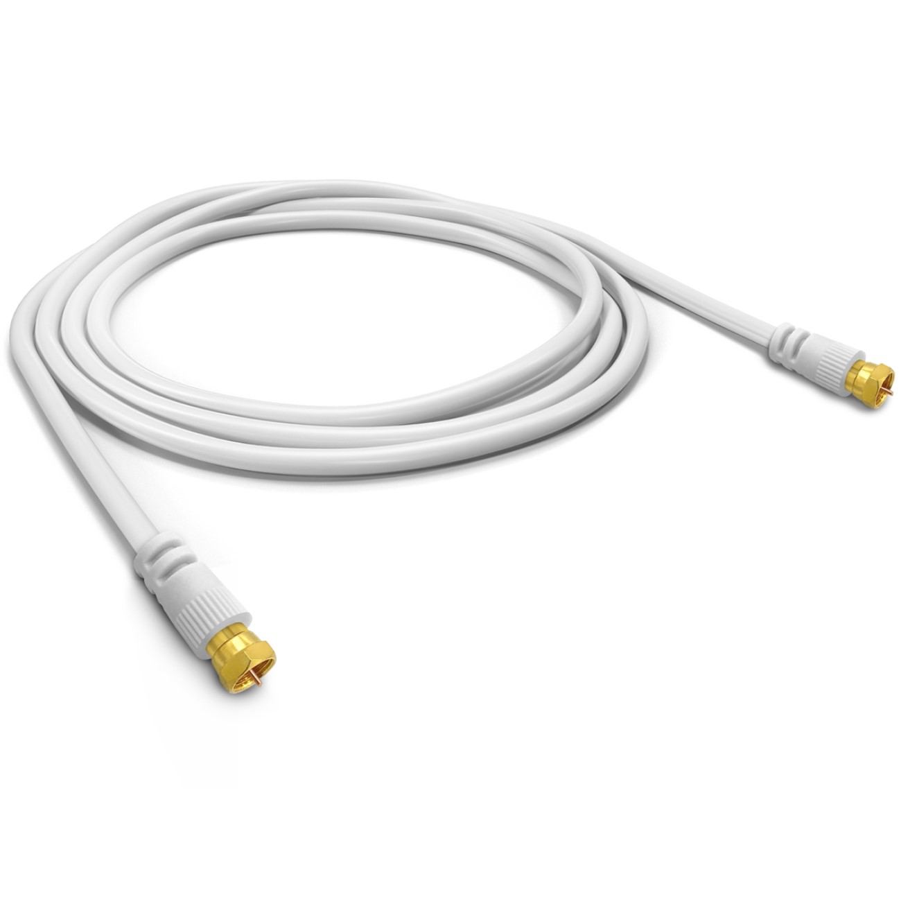 2 m ARLI HD Sat Anschlusskabel weiss vergoldet max. 135 dB