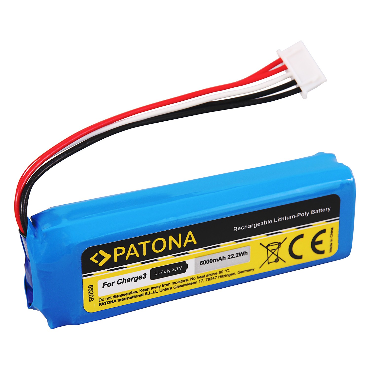 Akku passend für JBL Charge 3 BL GSP1029102A Batterie Li-Polymer 6000 mAh 3,7 V