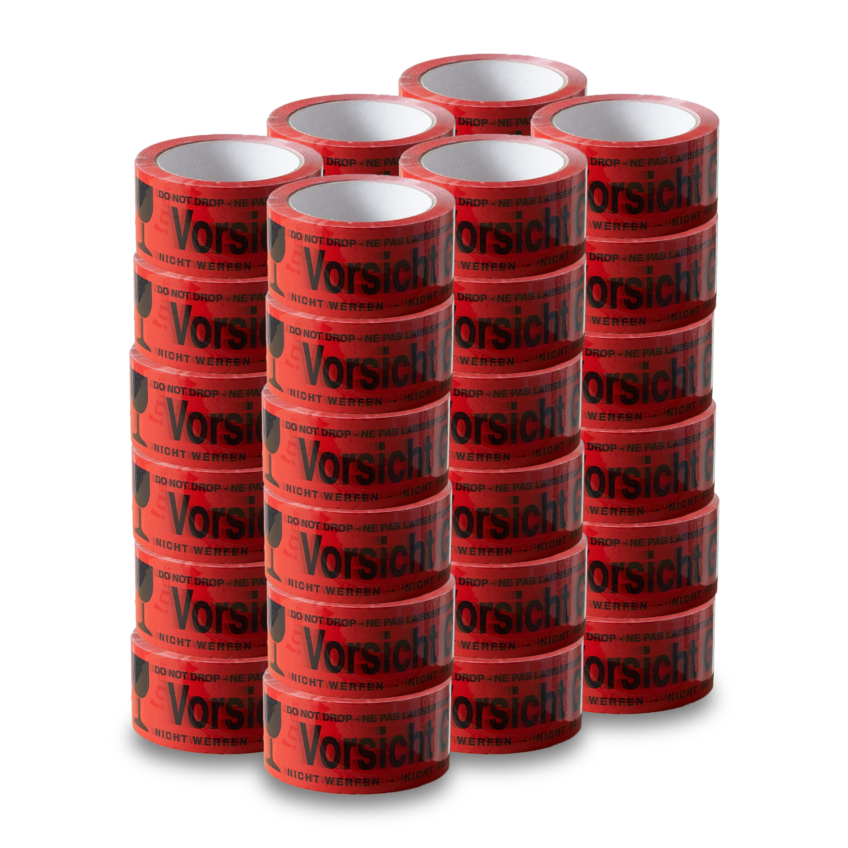 36x Klebeband " Vorsicht Glas " Packband rot Paketband PP 48 mm x 66 m Paket Band