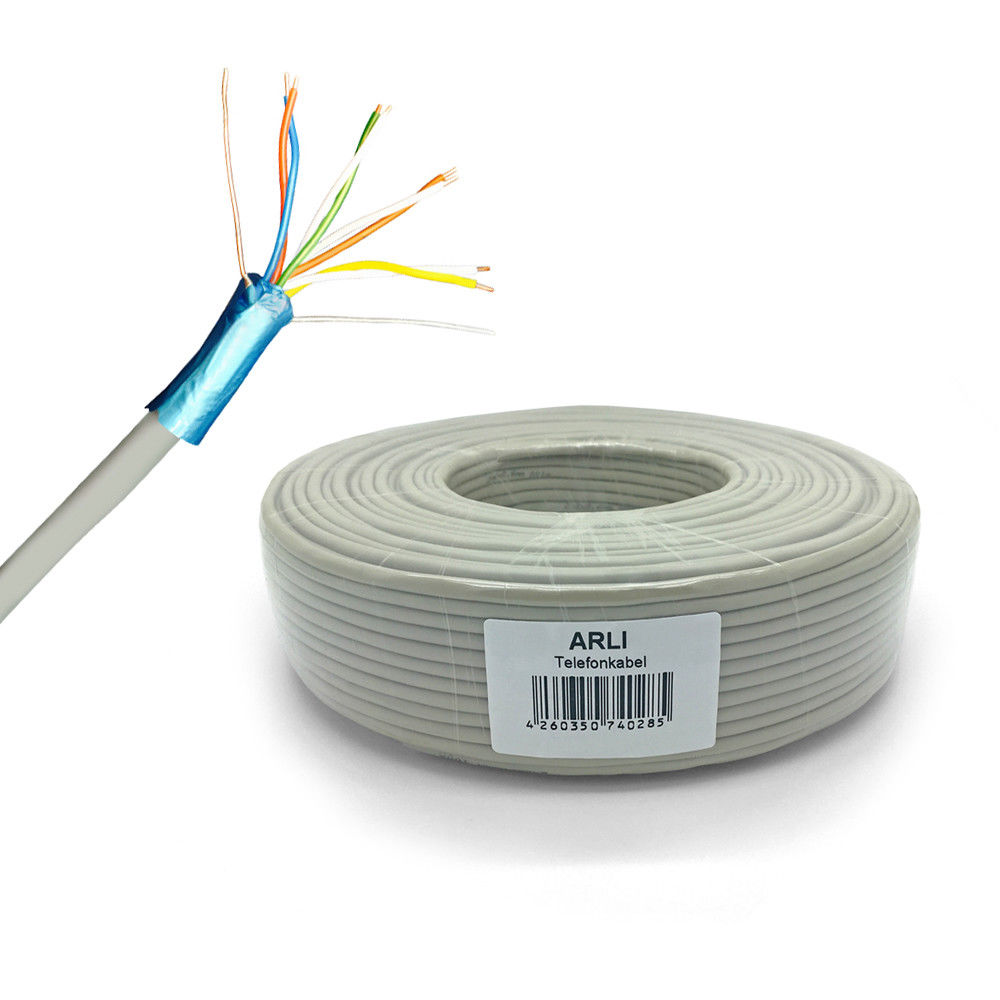 Telefonkabel Kabel ISDN Verlegekabel 2x2 4x2 0,6 mm Telefonleitung Telefon Kabel 25 50 100m JYSTY Adern J-Y(St)Y Fernmeldekabel