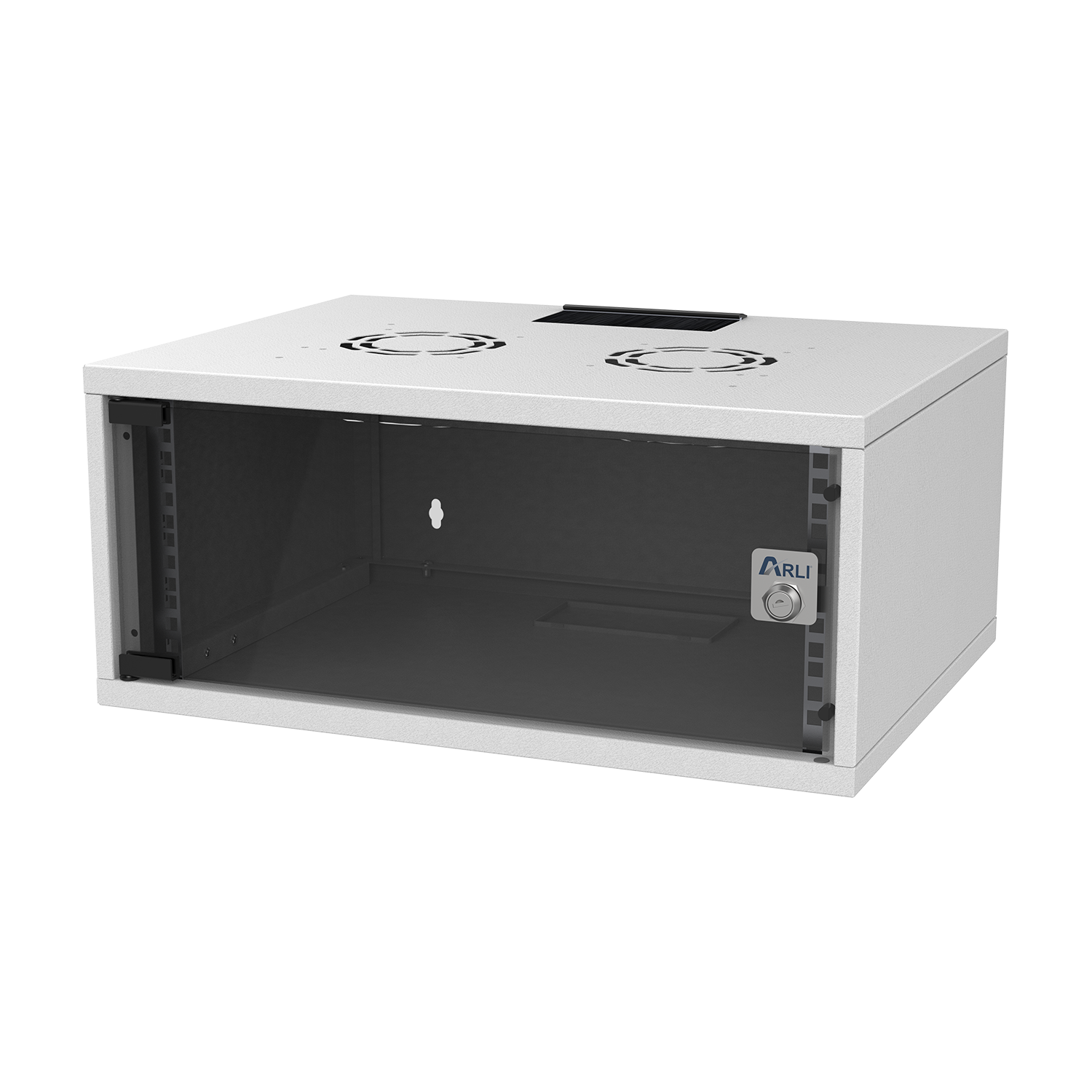 ARLI 19 Zoll Netzwerkschrank 4HE Wandgehäuse Serverschrank abschließbar mit Glastür SOHO 4U