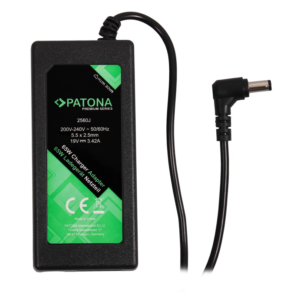 PATONA Premium Netzteil 19V 3,42A 65W für Acer Travelmate Aspire 1200 1410 1690 lagerät asus hp pavillion omnibook e-pc e-vectra tosiba tecra L2 satellite acer serie serien