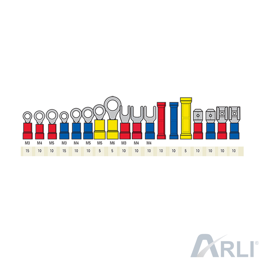 arli crimpzange 0,5 - 6 mm Sortiment 175 handcrimpzange kabelschuhe quetschverbinder krimpzange stossverbinder verbinder flachsteckhülse abisolierzange kabeloverbinder adrendhülsen lüsterklemmen sortiment set
