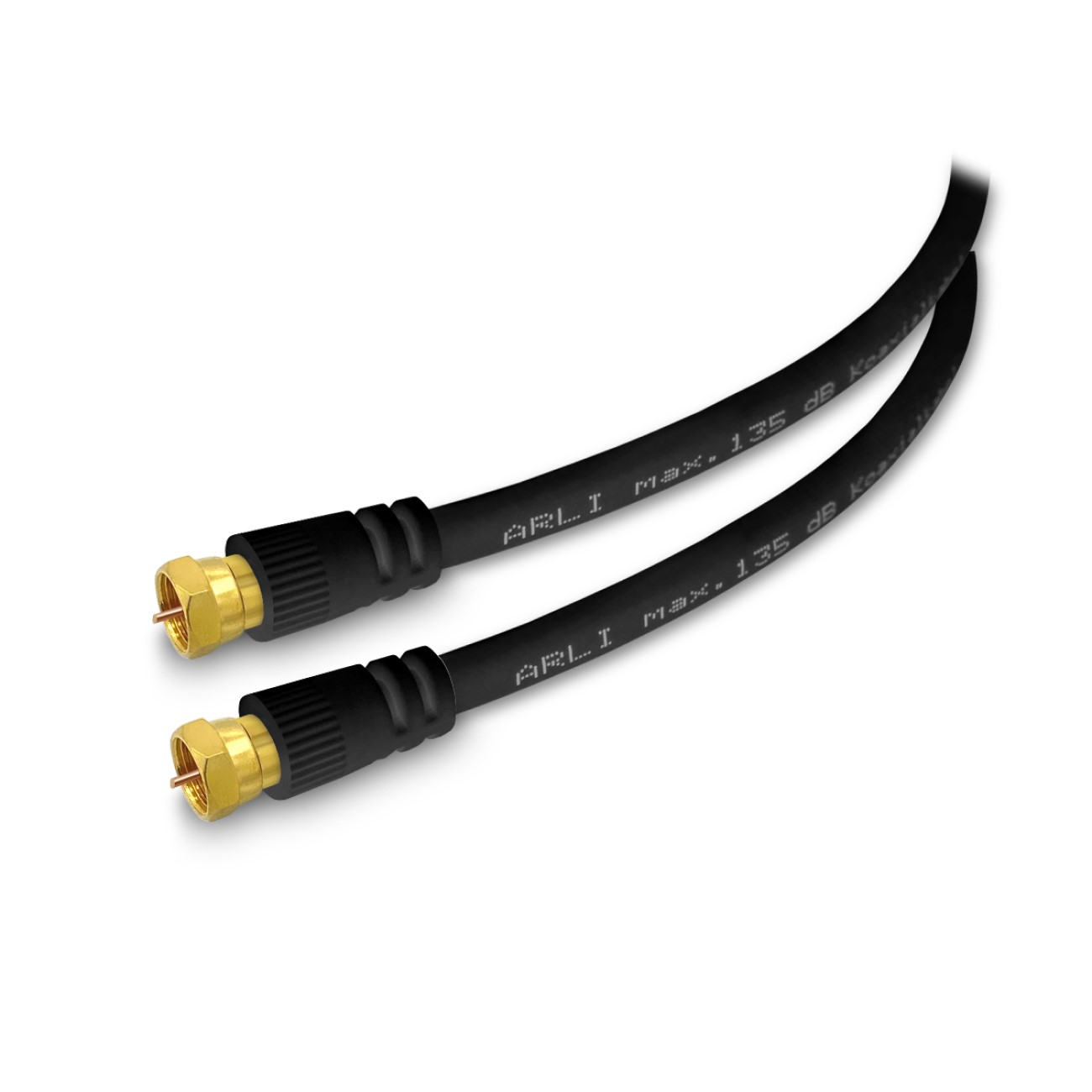 1m ARLI HD Sat Anschlusskabel schwarz vergoldet max. 135 dB