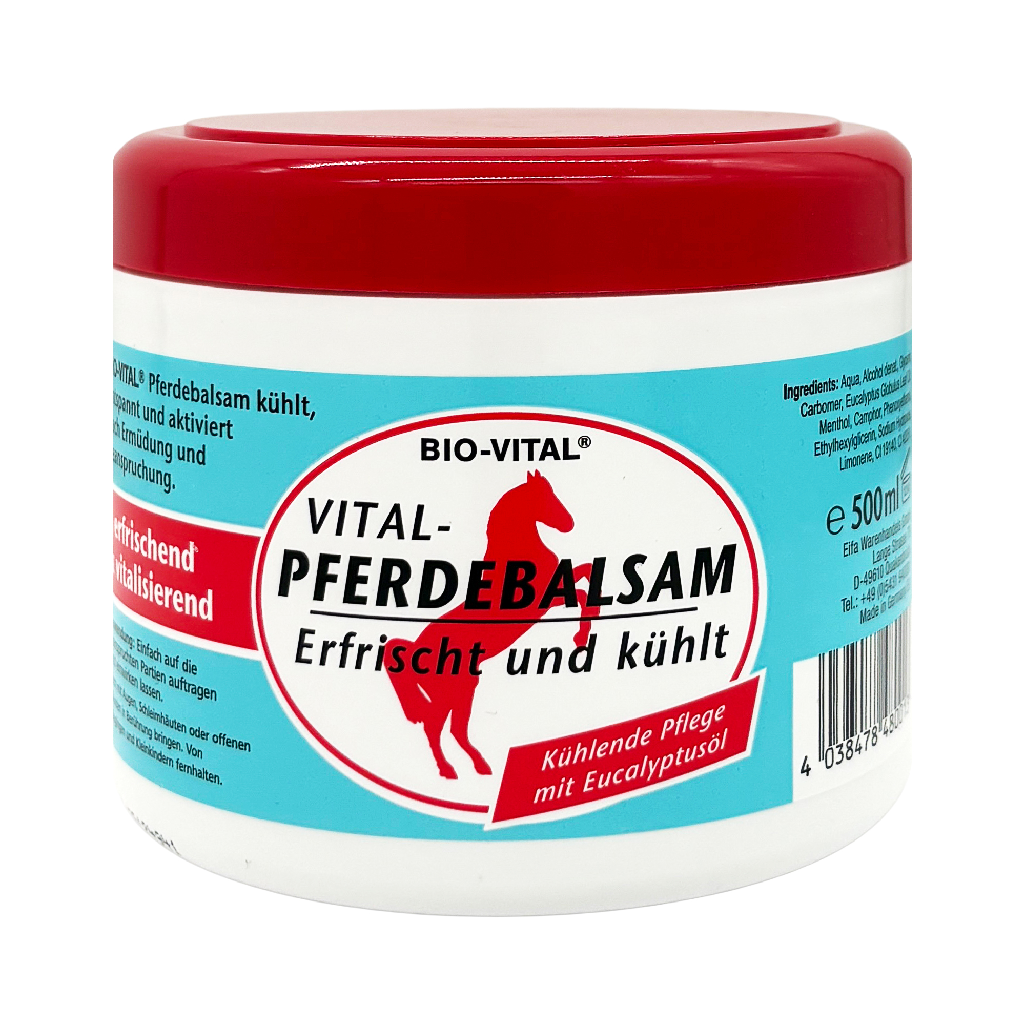 Bio-Vital Pferdebalsam 500 ml - Erfrischt und kühlt mit Eucalyptusöl