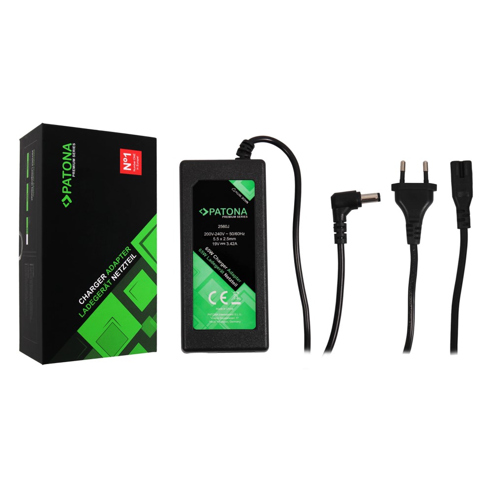 PATONA Premium Netzteil 19V 3,42A 65W für Acer Travelmate Aspire 1200 1410 1690 lagerät asus hp pavillion omnibook e-pc e-vectra tosiba tecra L2 satellite acer serie serien