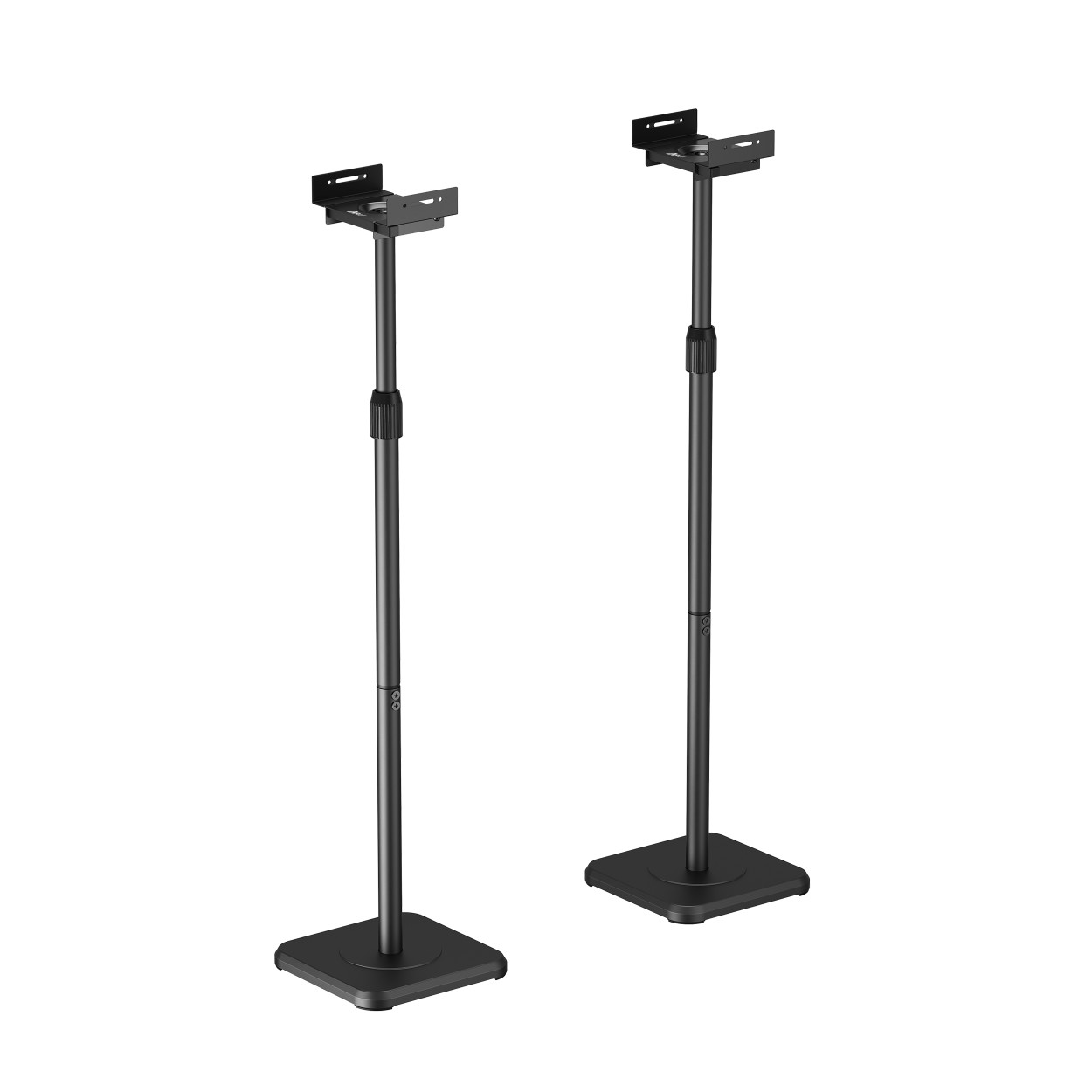 ARLI Lautsprecher Ständer Set 2er Pack höhenverstellbar 853 – 1123 mm drehbar neigbar Kabelmanagement freistehend schwarz