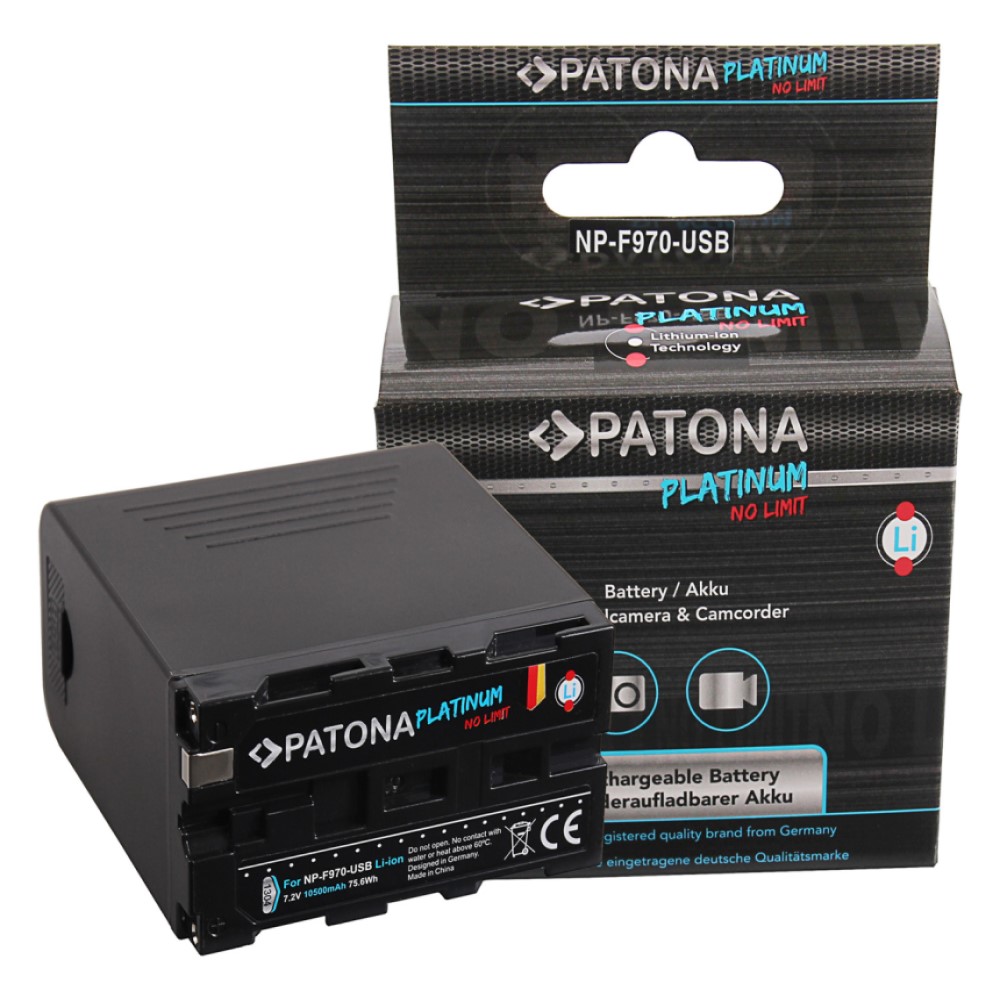 Akku für Sony NP-F970 F960 F950 inkl. Powerbank MVC-FD200 HDV Z1 GV-D800 DSC-D770
