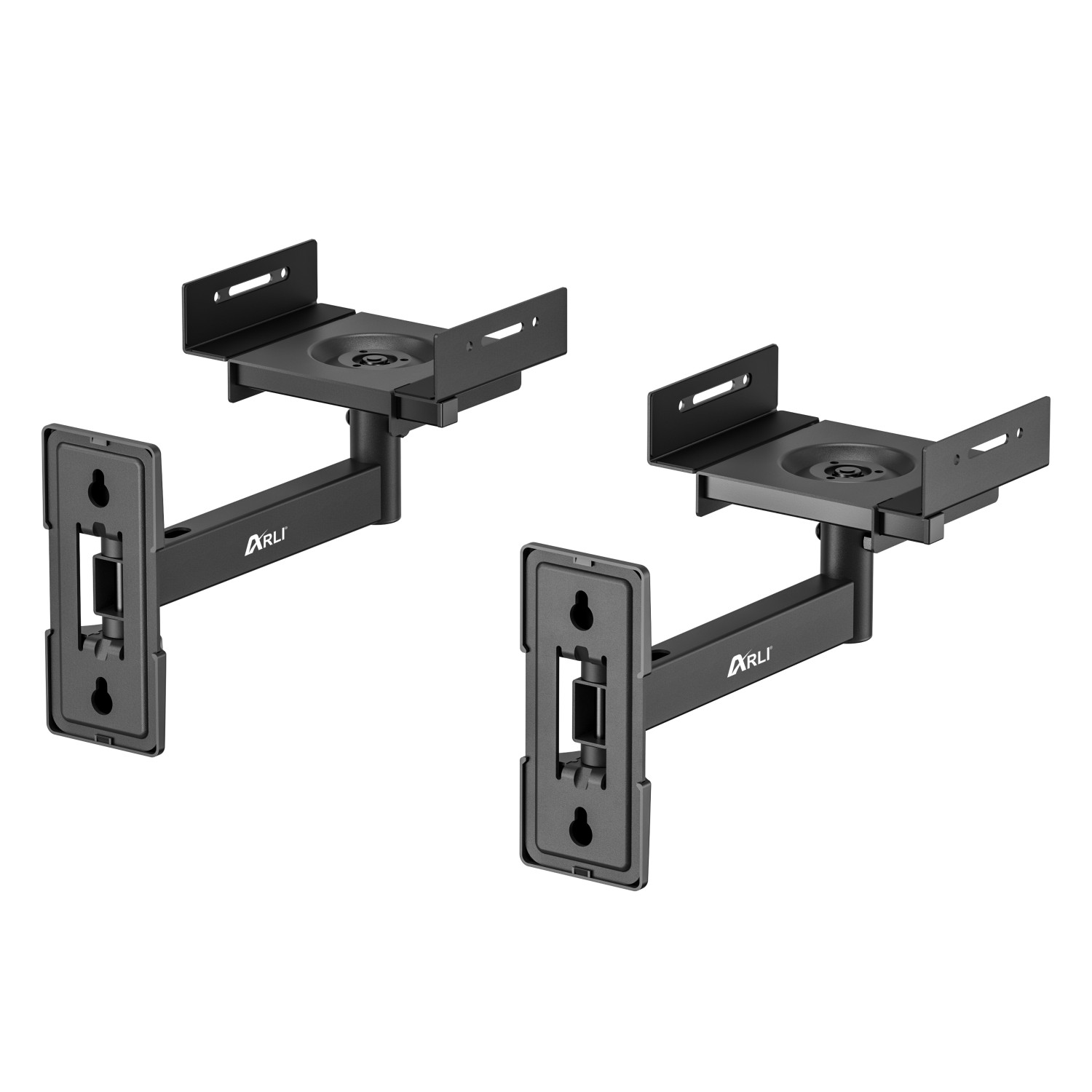 arli mywall lautsprcher wandhalterung boxenhalterung lautsprecherhalter boxen box wand halter halterung 2 x set pack universal Träger neigbar schwenkbar drehbar speaker einstellbar ohne werkzeug wandhalter schwarz wandmontage