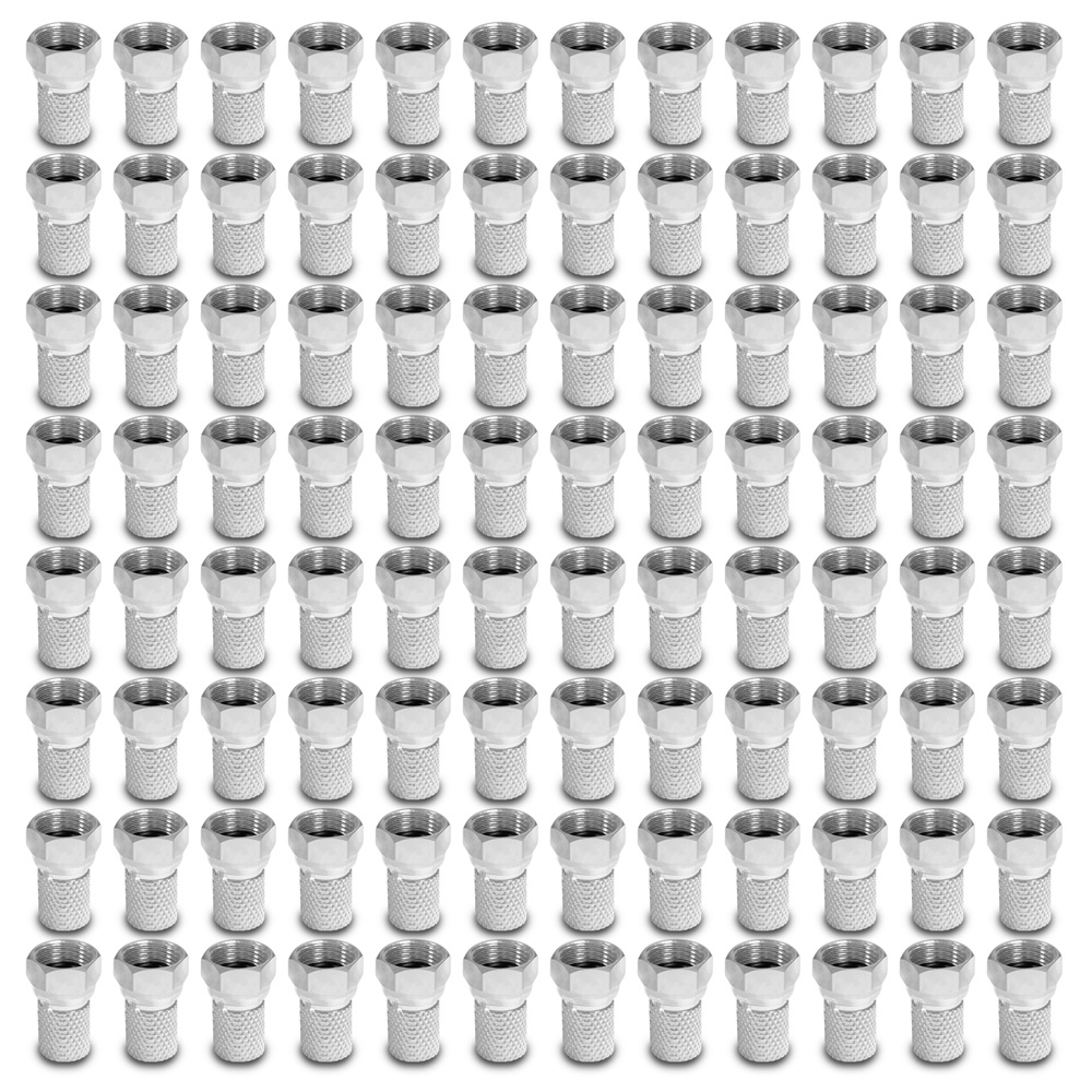 ARLI F-Stecker 7 - 7,5 mm mit breiter Mutter und Dichtring - 100er Beutel adapter sar tv iec Hama Technisat Kathrein kompressionsstecker zange HD 4K wasserdicht satelliten kabel digitaltauglich konfektionierte TV-Kabel Anlage F Stecker Buchse Kupplung Abi