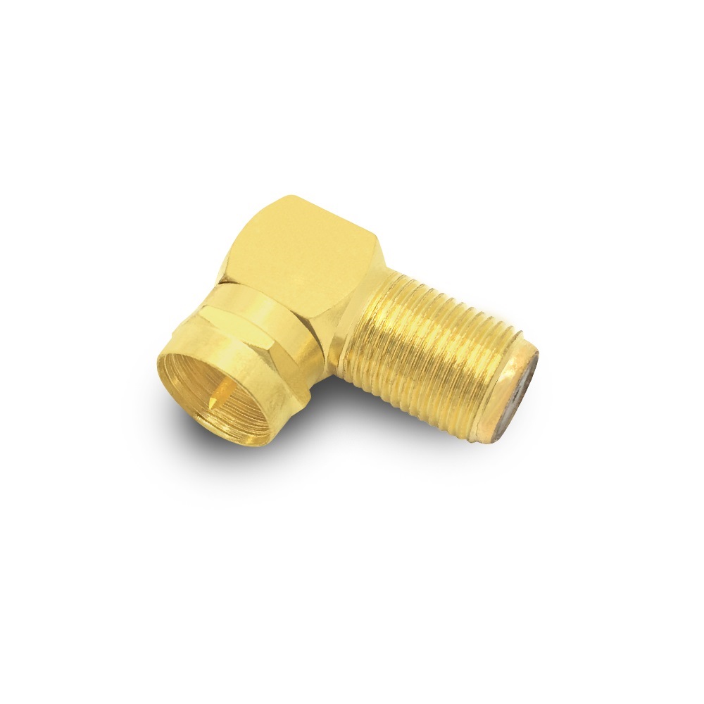 ARLI 100x Sat F-Winkelstecker vergoldet – 90° Winkeladapter F-Kupplung auf F-Stecker für Koaxkabel
