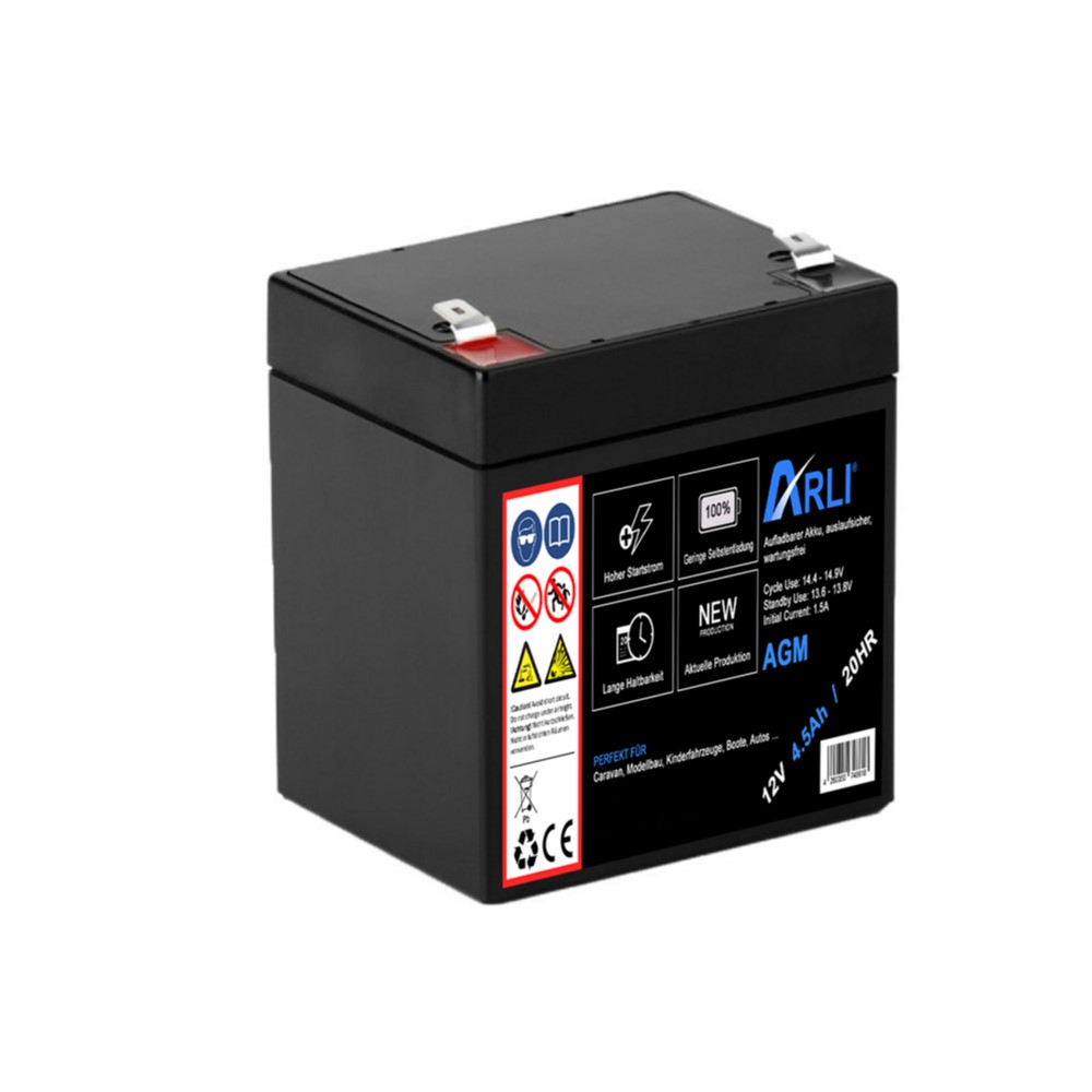 AGM Blei Akku 12V 4,5Ah 20HR arli patona glasfaservlies batterie Caravan Modellbau Kinderfahrzeuge Boot Auto alarm anlagen notstrom Rasenmäher SUV ZSV USV Solar Batterien Motorräder Traktionsbatterien Fahrräder E bike elekktro Roller Scooter