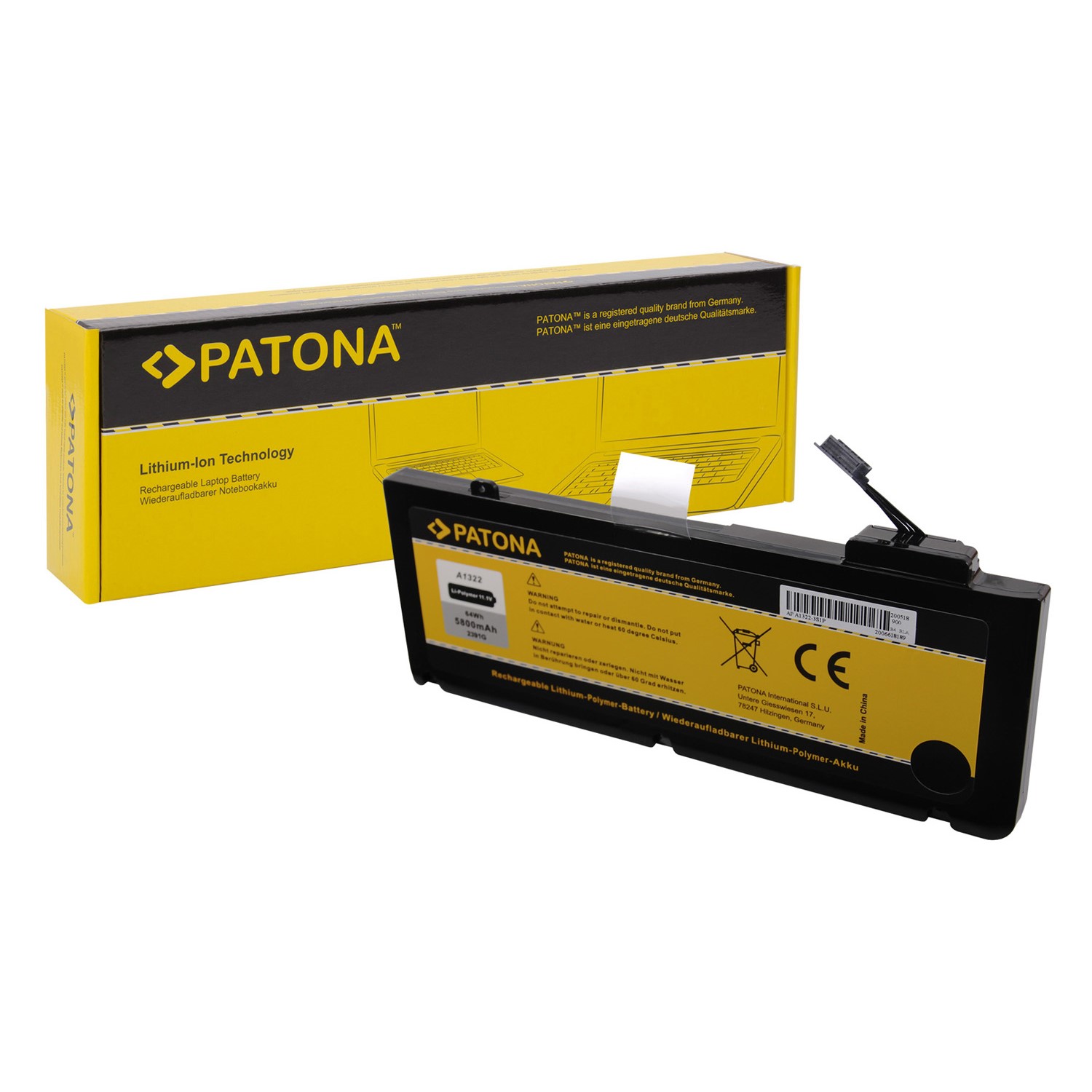 PATONA Akku für Apple Macbook A1322 Mac Book Pro 13" A1278 13 zoll batterie Battery 020-6547-A 020-6765-A 661-5229 661-5391 661-5557 MB990LL/A MB991LL/A Unibody 2009 version 4400 mAh ersatzakku ersatz kompatibel