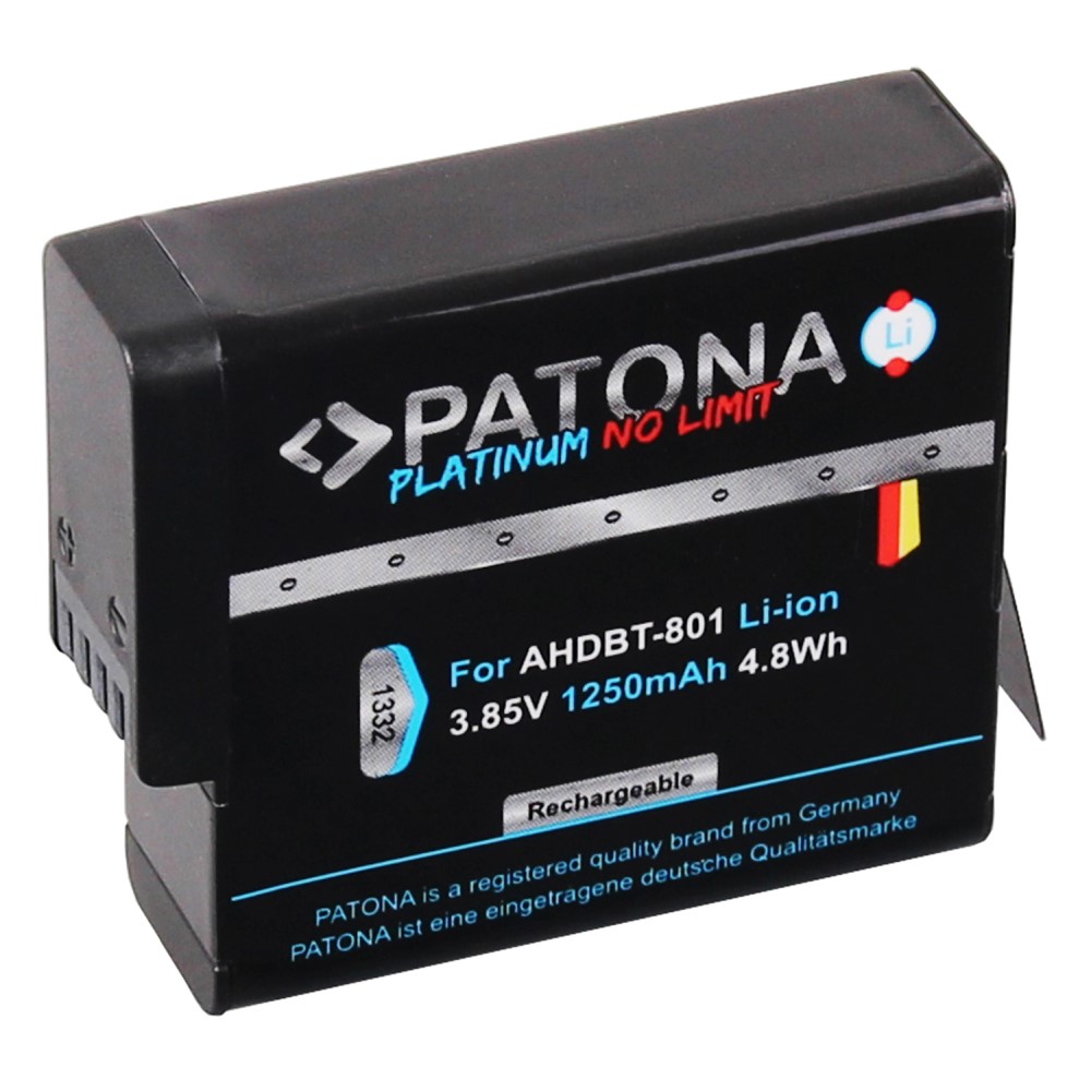 2x 2 x akku GoPro Hero 8 AHDBT-801 Hero 7 AHDBT-701 Hero 6 Hero 5 AHDBT-501 1250mAh Platinum Go Pro 025416 421850 GOP004 IEC 62133 IS 16046 R-41047830 601-10197-00 AABAT-001 ASST1 CHDHX-501 ladegerät charger usb set