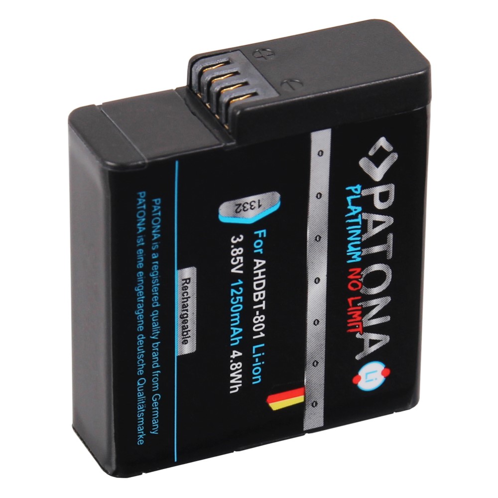 2x 2 x akku GoPro Hero 8 AHDBT-801 Hero 7 AHDBT-701 Hero 6 Hero 5 AHDBT-501 1250mAh Platinum Go Pro 025416 421850 GOP004 IEC 62133 IS 16046 R-41047830 601-10197-00 AABAT-001 ASST1 CHDHX-501 ladegerät charger usb set