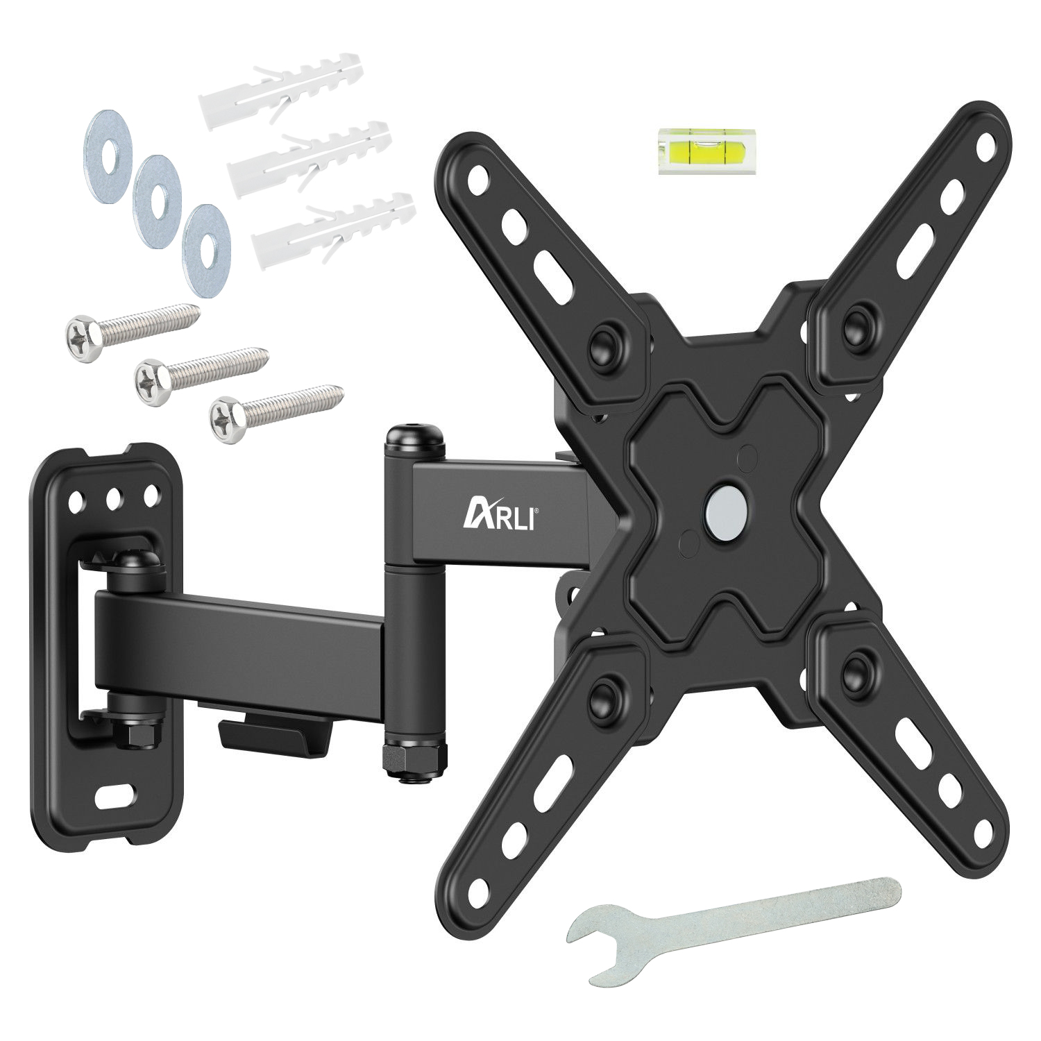 ARLI TV Wandhalter ausziehbar 13 - 43 zoll Wandhalterung neigbar schwenkbar drehbar für LED LCD OLED Curved
